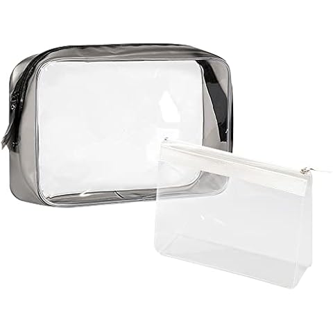 2PCS Clear Travel Toiletries Bag for Women Make up Bag Waterproof Transparent Cosmetic Bags for Travel Essentials Travel Accessories Cover