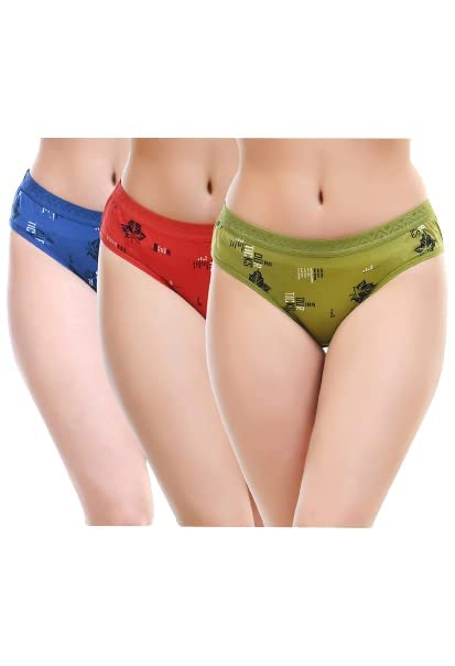 qoxolyz Womens Hosiery Printed Solid Printed Panty Extra Soft and Smooth Panties (Pack of 3)-picture-30