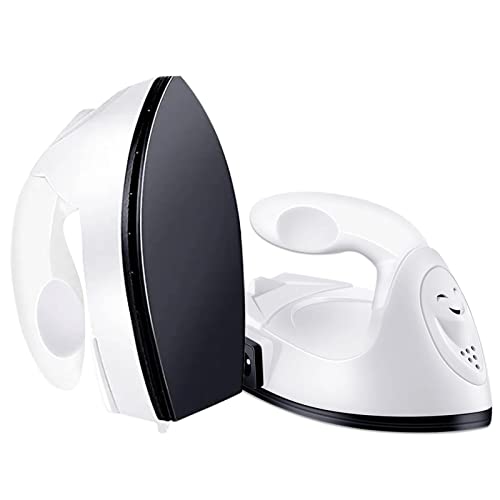 Mini Heat Press Small Iron Portable Heat Press Machine Mini Craft Iron with Charging Base Accessories for DIY T-Shirts, Shoes, Bag and Hats Heat Transfer Vinyl Projects (White)