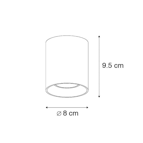 Qazqa tubo - Faretto Moderno - 1 luce - Ø 80 mm
