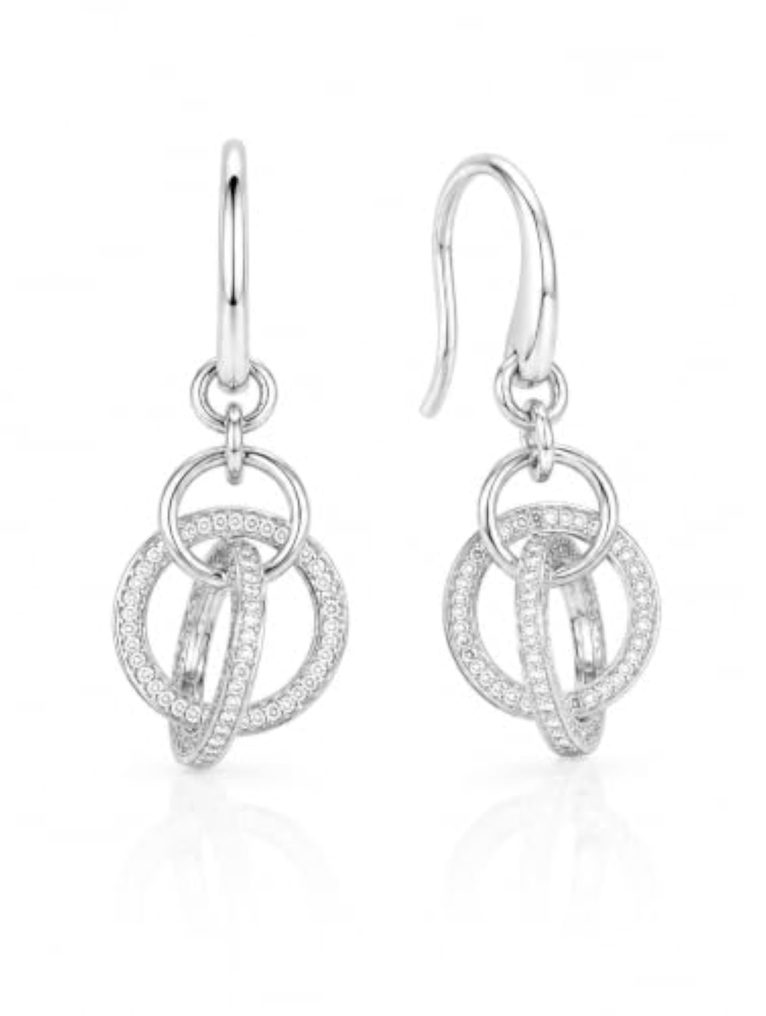 Women's Triple-Hoop Dangle Earrings in 925 Sterling Silver
