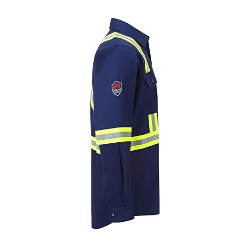Image of Ousafeve FR Shirts for Men Hi Vis 6.5oz Flame Resistant Welding Shirts | UL Certified, Loose Fit, 100% Cotton, NFPA2112 CAT2 Arc Flash Rated, Fire Retardant Shirt for Men
