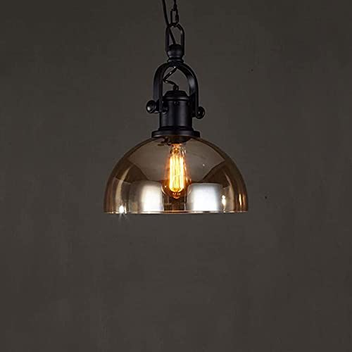 Lámpara de araña de cristal E27 retro con cadena ajustable para comedor 3