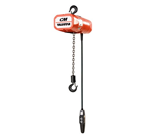 CM WL 1-Phase Single Speed ValueStar Electric Chain Hoist, 2000 lbs Capacity, 20' Lift Height, 16 fpm Lift Speed, 1HP, 115V/60Hz