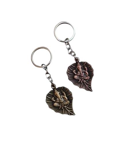 Porte-clés Ganesh lot de 2 en métal multicolore, l'idée cadeau spirituelle idéale