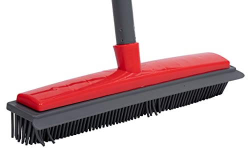 Dirt Devil Gummibesen - Besen Tierhaar - Gummi - Wischer Mit Stiel - 120 cm - Grau/Rot