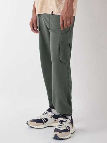 Image of Bewakoof Air 1.0 Men's Solid Oversized Fit Terry Joggers
