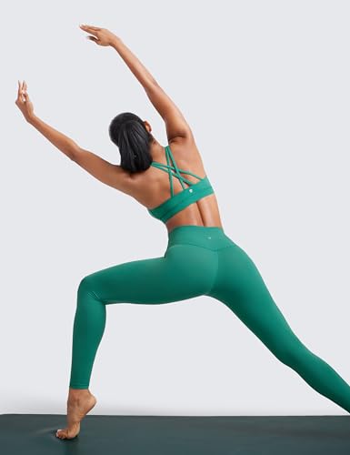 Image of CRZ YOGA Naked Feeling Strappy Sports Bras | Medium Support, Removable Pads, Yoga, Sleek, Scoop Neck, for Women
