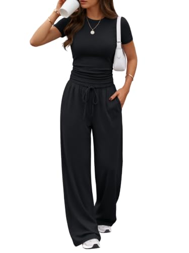 Trendy Queen Womens 2 Two Piece Set 2026 Summer Workout Vacation Gym Clothes Spring Fashion Lounge Matching Airport Travel Outfit Resort Wear Fitness Athleisure Clothing