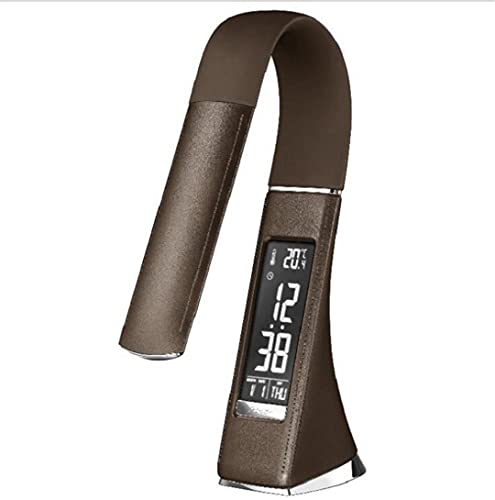 Lampe de bureau LED marron avec calendrier température et 3 modes éclairage pour table - 6