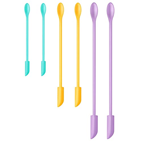 Silicone Spatula Set (6Pcs) - Mini Scraper Tool for Beauty & Food - Reach Every Last Drop, Multi-Size Spatulas for Makeup Jars, Lotion Bottles & Kitchen Containers​