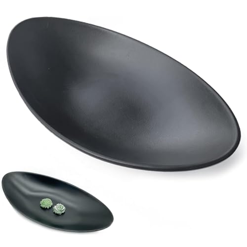 INGJIA Plateau à Bijoux Bol à clé Noire,Plateau des clés de l'organisateur Porte-clés pour entrée Bol à Bijoux Décoration de Table Cadeau de Pendaison de crémaillère