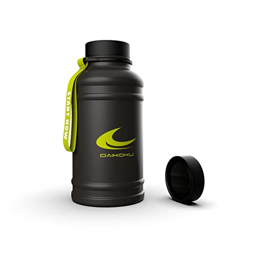 Daikoku - Botella de Agua de Acero Inoxidable 1.3L | A Prueba de Fugas | Aislamiento Térmico de Doble Pared | Perfecta para Gimnasio, Senderismo y Viajes | Negro