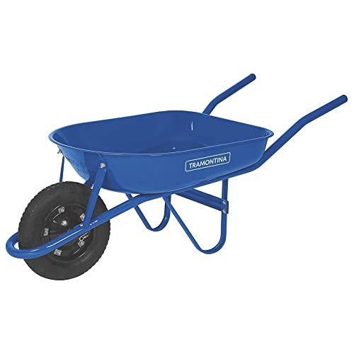 Carrinho De Mão, Caçamba Metálica Rasa Redonda, 50 L, Braço Metálico