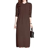 [セカンドルーツ] ワンピース ニット Aライン ケーブル編み 胸元 デザイン 無地 膝下 秋冬 レディース 個性的 普段着 デイリー カジュアルワンピース 女子会 旅行用 リラックスウェア ルームワンピ ナチュラル らくらく リラックス 通学 通勤 オフィス ビジネス 仕事 おでかけ ロングワンピース ワンピ ルームウェア 楽ちん オフィス 通勤 スクール 茶 ブラウン 4A-R09-BRXL