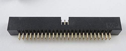 Gimax 50 Pcs 1.27mm x1.27 mm Box header 2x25 Pin 50 Pin dual rows Through Hole DIP type Straight Male Shrouded PCB IDC Socket