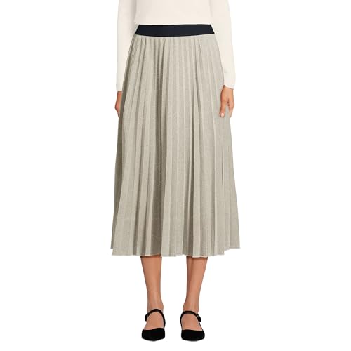 Lands' End Women's Knit Foil Pleated Midi Skirt