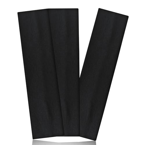 Aclovcy Black Headbands for Women Non Slip Head Bands for Womens Hair Elastic Womens Headbands Soft Cotton Cloth Fashion headband for Daily Workout Sports Running Yoga