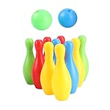 DECOMELODY 1 Satz Kugel Bowling Set für Bunte Pins und Bälle Interaktives Indoor Fördert die Entwicklung von Geschicklichkeit und Intelligenz für Spielnachmittage mit Familie und Freunden