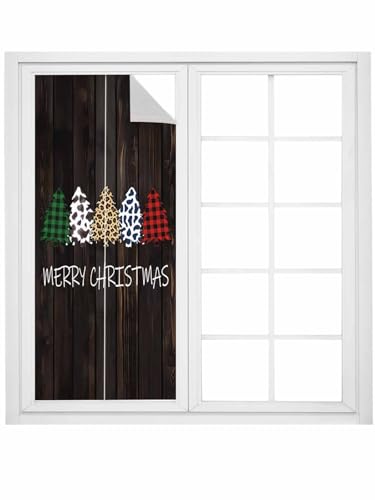 Película decorativa para ventana con diseño de árbol navideño miniatura 2