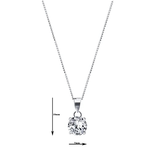 Image of Parnika 925 Sterling Silver Heart Solitaire Zircon Pendant for Women and Girls | Gift for Women n Girls | With Certificate of Authenticity | Pendant Only | Locket|