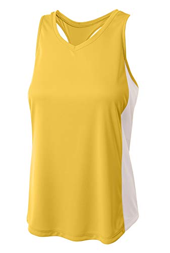 Débardeur Pacer femme avec dos nageur A4 XL or et blanc