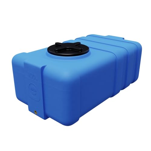 KMND SG-100 Trinkwasserbehälter 100 L – Quadratischer Kunststofftank für Lebensmittel und Wasser – Lebensmittelecht, BPA-frei, UV-beständig – Ideal für Garten, Camping, Haushalt (Blau)