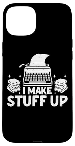 I Make Stuff Up タイプライター ライター ユーモア スマホケース iPhone 15 Plus 用
