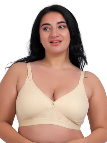 Image of Fabme Women's Cotton Nursing, Maternity, Feeding, Seamless Regular Bra