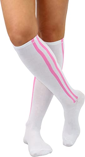 Image of ToBeInStyle Women's Knee High Socks with Striped Top