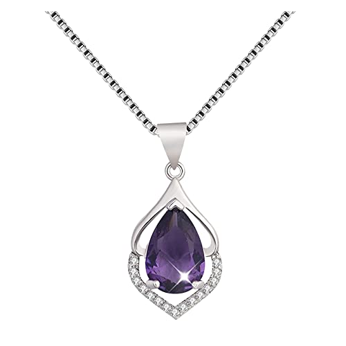 Collar de Gargantilla para Mujeres Colgantes de la clavícula Morada Collares de Perlas de Cristal