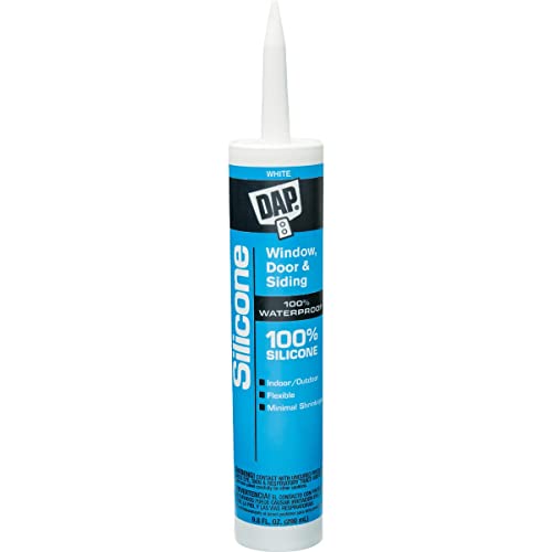 DAP White Silicone Rubber Door, Siding and Window Sealant 10.1 oz.
