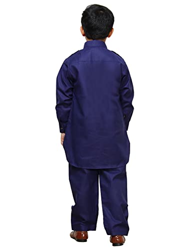 Image of Pro-Ethic Style Developer Kids Ethnic Wear Cotton Pathani Suit for Boys|Plain Kurta Pajama