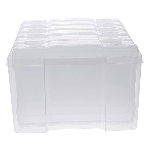 OFFSCH Card Storage Box Set 6 Removable Dividers 5x7 Inches Greeting Card Organizer Plastic for Photos Scrapbook Craft Supplies Festive Occasion Present