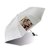 Personalised with Your own Text Image Name Message Themed White Foldable Mini Umbrella with Sleeve for Mothers Day,Fathers Day,Birthday,Christmas,Good for Company Promotion, Wedding Gift idea.