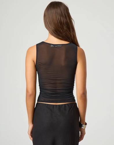 Women Sheer Mesh Tank Top Sleeveless See Through Camisole Layering Undershirt Sexy Summer Y2k Going Out Cami Tops2