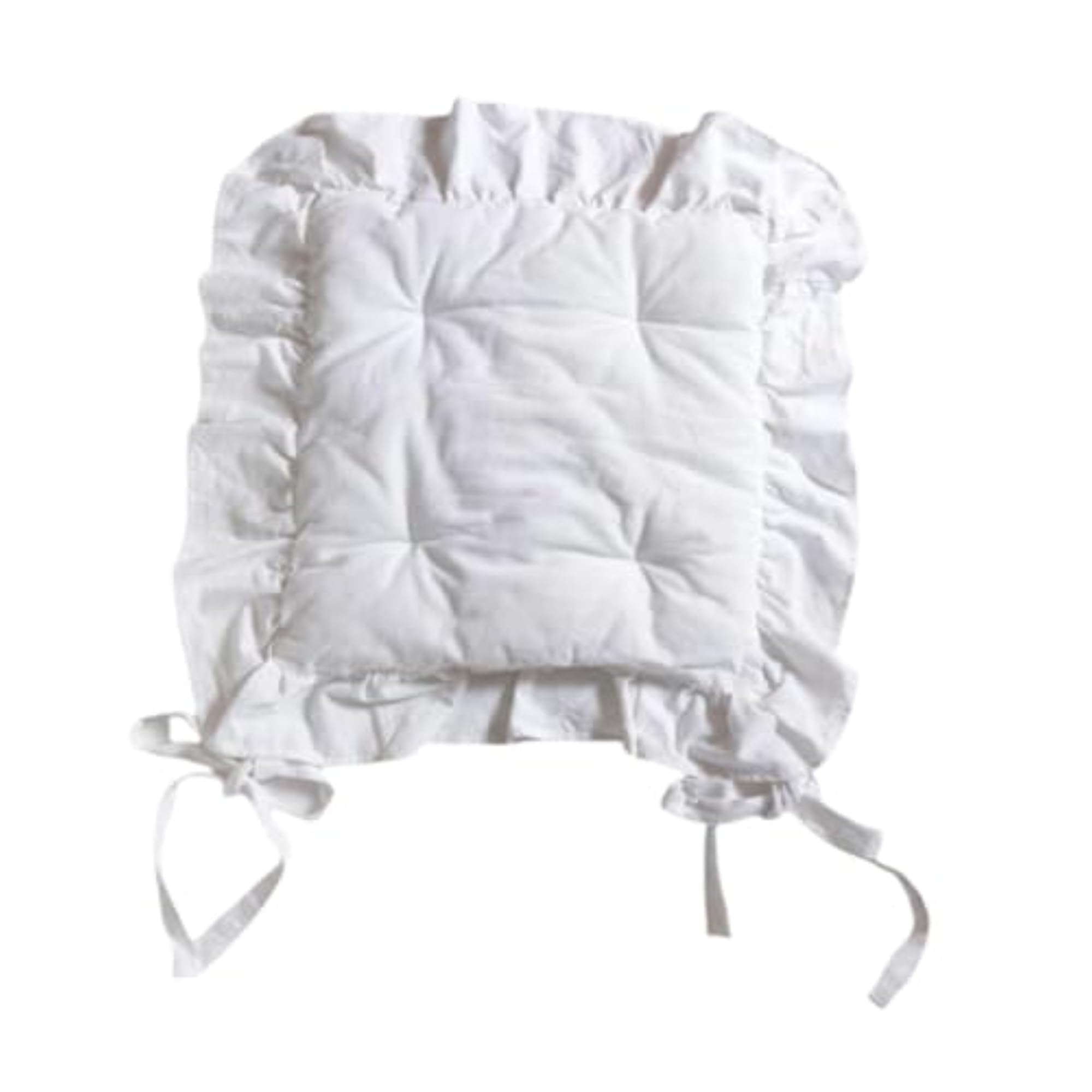 Ruffle Chair Cushion, Elegant Ruffled Chair Pad for Kitchen