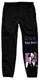Tokyo Ghoul Anime Mask Repeat Kanji Text Graphic Print Men's Black Sweatpants-M