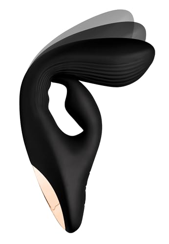 Vibrateur lapin stimule point G clitoris silicone pliable noir - 5