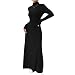 Strickkleid Damen Lang Rollkragen Winter Pulloverkleid Damen Elegant A Linie Winterkleid Maxi Strick Herbstkleid Langarm Curvy Pullikleid Geripptes Kleid Oben Eng Unten Locker Damenkleider