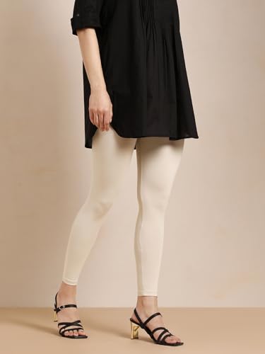 Image of TWIN BIRDS Super Stretchable Cotton Elasthane Fabric Ankle Length Leggings for Women