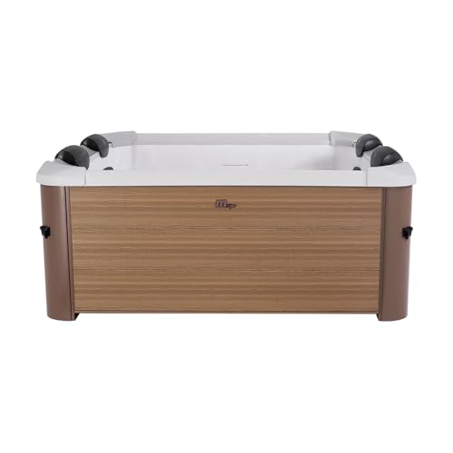 TEMPO STYLE – Spa cuadrado MSpa Oslo | 120 chorros de masaje de 3 velocidades | 8 hidrojets | Calefacción | Manta térmica incluida (Oslo Amber | 160 x 160 x 65 cm)