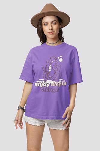 Image of Reifica Pure Cotton Half Sleeve Loose Fit Oversized T Shirts for Women /Girls Combo Pack of 2