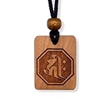 [BSG] 守護梵字木札守 干支別 ４０×３１mm 国産桜使用木札ネックレス お寺 仏教 職人手仕上げ 日本産 (キリーク 【子年・戌年・亥年】)