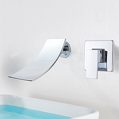 Robinets de salle de bain lavabo cascade avec mitigeur eau chaude froide installation murale