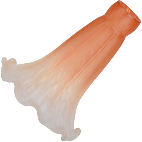 Bieye LS01S - Pantalla de cristal soplado con diseño de flor de lirio (naranja y blanco, diámetro interior de apertura: 2,2 cm x diámetro exterior de 2,5 cm)