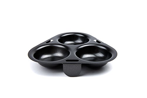 Fox Run 3-Egg Poacher Insert, Carbon Steel, Non-Stick,Black