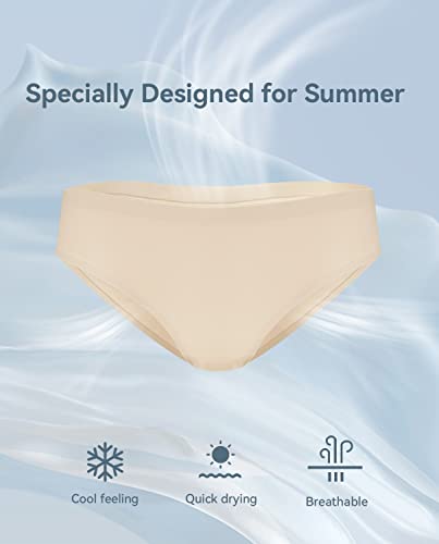 Reshinee Women's Seamless Underwear No Show Stretch Bikini Panties Women's 360° Stretch Underwear, 4-Pack #TOP7