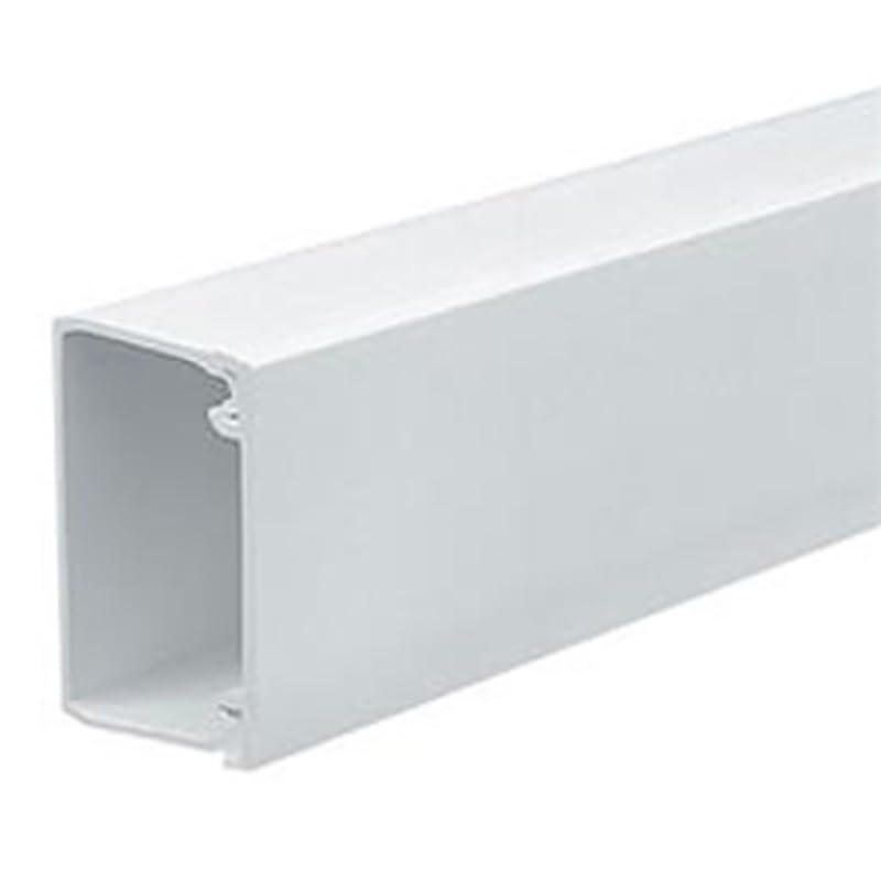 50mm x 75mm 2" x 3" PVC White Electrical Cable Cover Maxi Trunking (3 x 1mtr 50mm x 75mm Trunking)