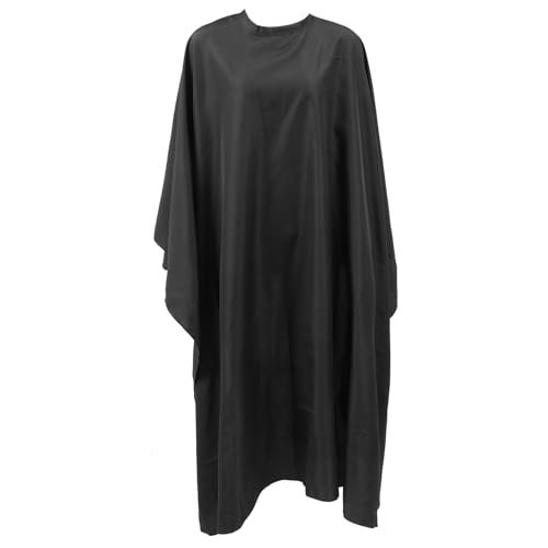 TOPPERFUN Mantello Parrucchiere Nero Con Bottoni Per Taglio Capelli Mantello Barbiere Traspirante Per Salone Grembiule Protettivo Dandruff e Facile Da Pulire